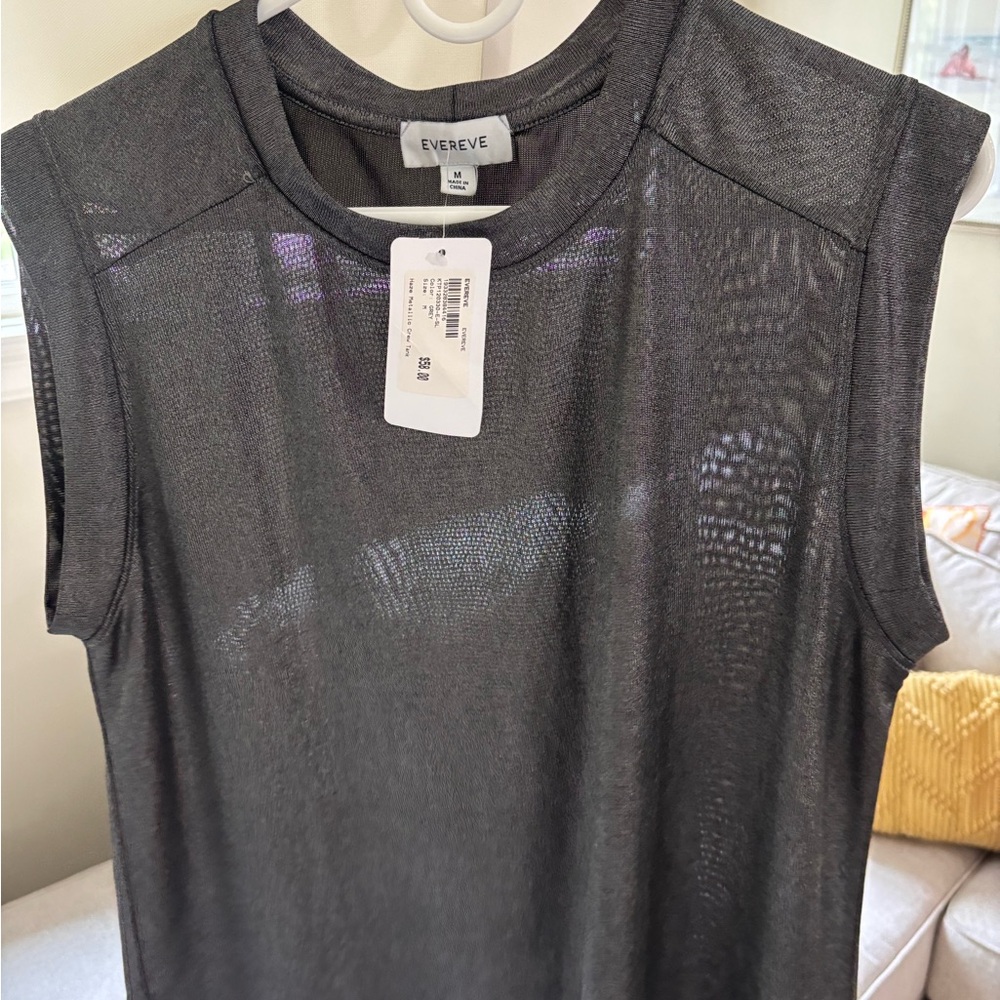 Evereve Charcoal Sleeveless Muscle Tee